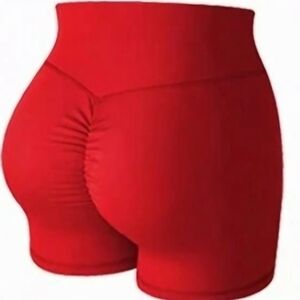 Free People Movement Coral Scarlet Bike Shorts With Scrunch Booty!